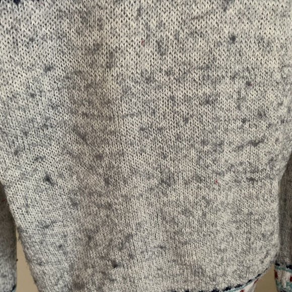 Vintage 80s Teddy Bear and Flower Acrylic Sweater KAWAII CUTE Cottage - Picture 10 of 11